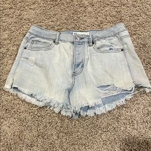 RSQ Light Wash Frayed Jean Shorts